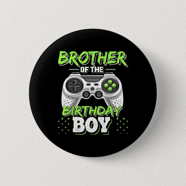 Bóton Redondo 5.08cm Brother Of The Birthday Boy Matching Video Game Bi (Frente)