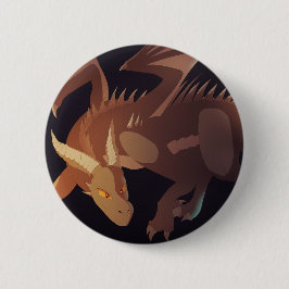 Bóton Redondo 5.08cm Brown Dragon Fantasy Art
