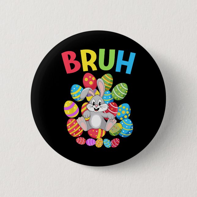 Bóton Redondo 5.08cm Bruh Dabbing Rabbit Bunny Day Egboy (Frente)