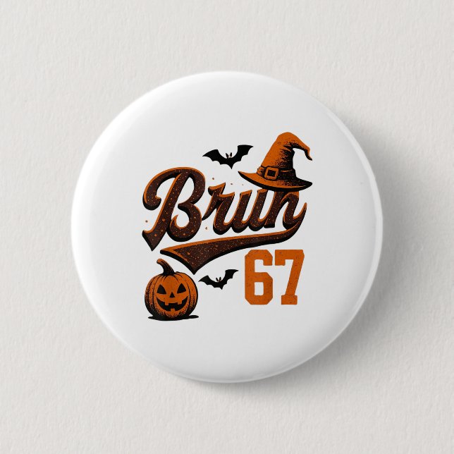 Bóton Redondo 5.08cm Bruh Seis Sete Halloween 6-7 Gíria de Fantasma Div (Frente)