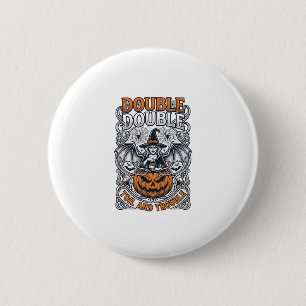 Bóton Redondo 5.08cm Bruxa Abobora Teia de Aranha Halloween Dupla Pertu