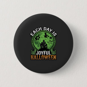 Bóton Redondo 5.08cm Bruxa da Abóbora de Halloween Teia de Aranha Dupla