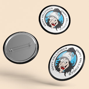 Bóton Redondo 5.08cm Bruxa Feliz de Halloween