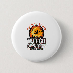 Bóton Redondo 5.08cm Bruxa Mãe de Cachorro à Noite Camisa Vintage de Ha