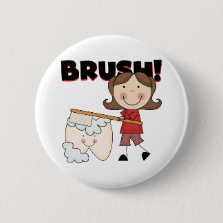 Bóton Redondo 5.08cm BRUXELA - Rapariga com Camisetas dentárias e prese