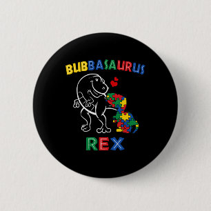 Bóton Redondo 5.08cm Bubbysaurus Autismo Sensibilização Irmão Dinossaur