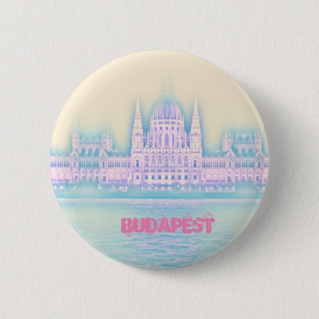 Bóton Redondo 5.08cm Budapest Parlamento Building Hungria (Frente)