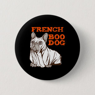 Bóton Redondo 5.08cm Buldogue Halloween Diversão Halloween Figurume Boo