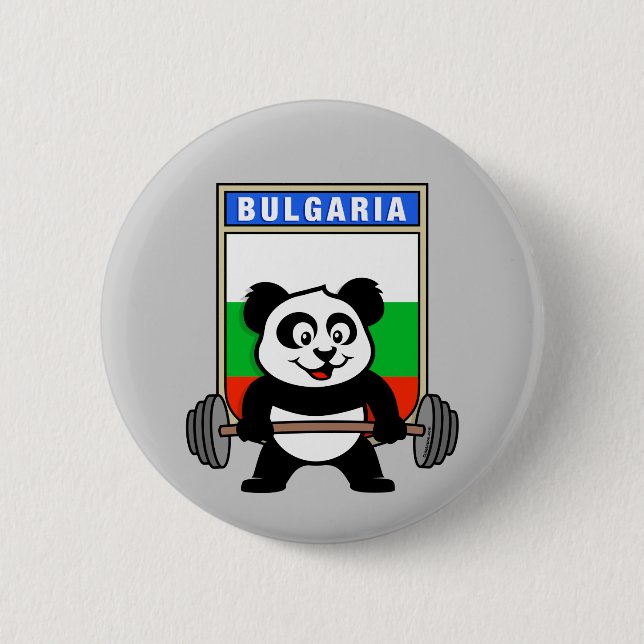Bóton Redondo 5.08cm Bulgária Levantando Panda (Frente)