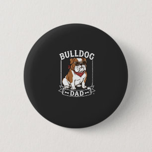 Bóton Redondo 5.08cm Bulldog Pai Cachorro Óculos de Sol Bandana