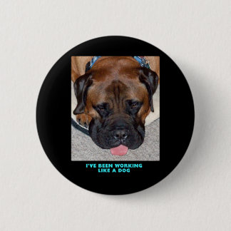 Bóton Redondo 5.08cm Bullmastiff que eu tenho trabalhado como um cão