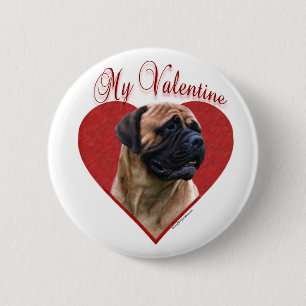 Bóton Redondo 5.08cm Bullmastiff vermelho meus namorados - botão