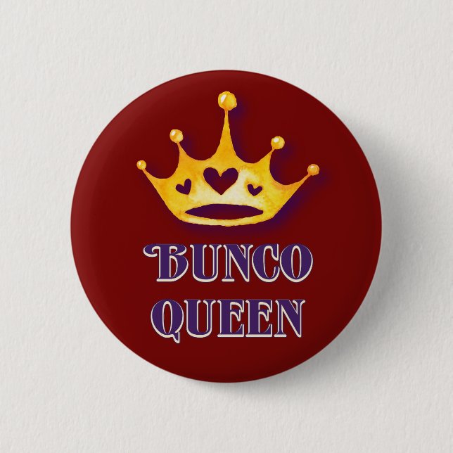Bóton Redondo 5.08cm Bunco Player Queen Modern Red (Frente)