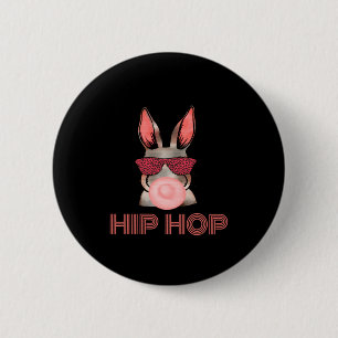 Bóton Redondo 5.08cm Bunny de Hip Hop Fofo Óculos de Sol Páscoa