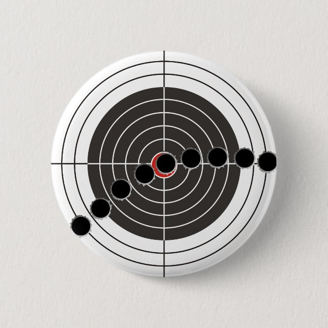 Bóton Redondo 5.08cm Buracos de bala da metralhadora sobre o alvo do (Frente)