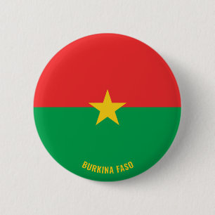 Bóton Redondo 5.08cm Burkina Faso Flag Cute Patriótico