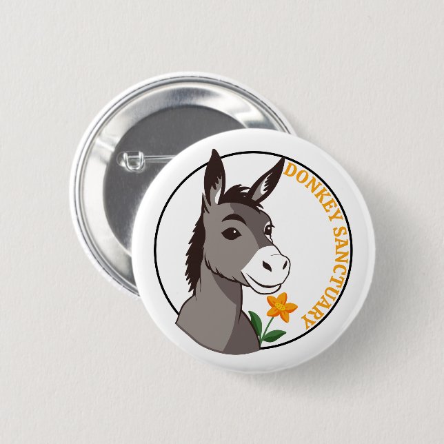 Bóton Redondo 5.08cm Burro E Flor Nome Personalizado (Frente & Verso)