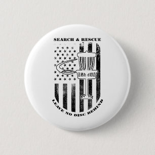 Bóton Redondo 5.08cm Busca de Disc Golf e Resgate Não Deixe Nenhum Disc