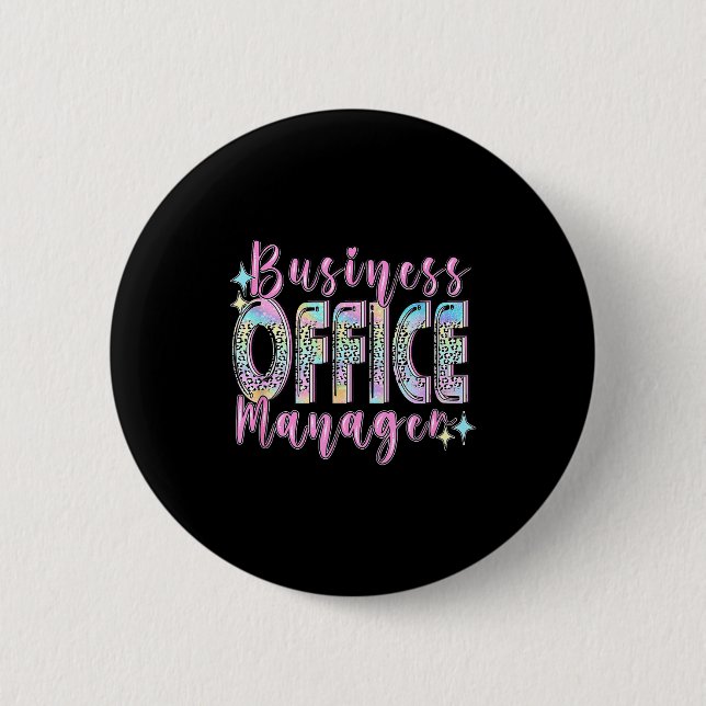 Bóton Redondo 5.08cm Business Office Manager Funny Front Teamwork Regio (Frente)