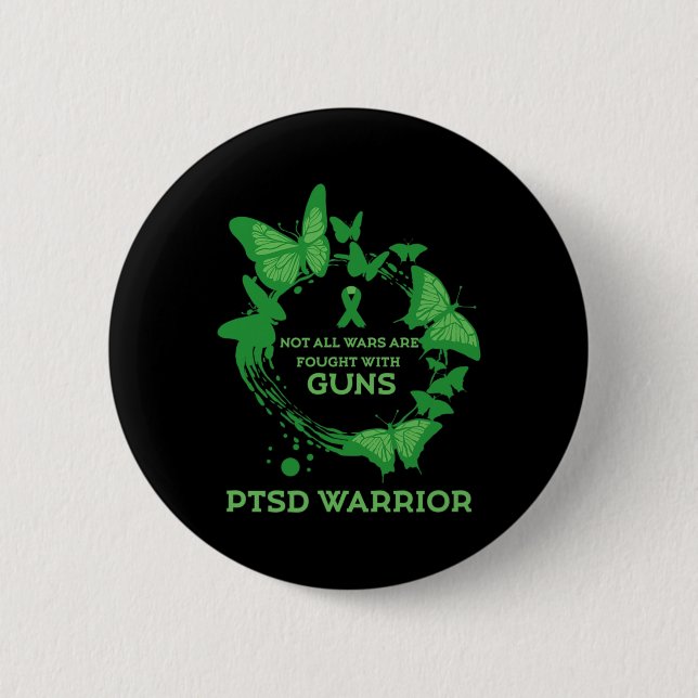 Bóton Redondo 5.08cm Butterfly Ptsd Cite Depression Prevention USA Army (Frente)