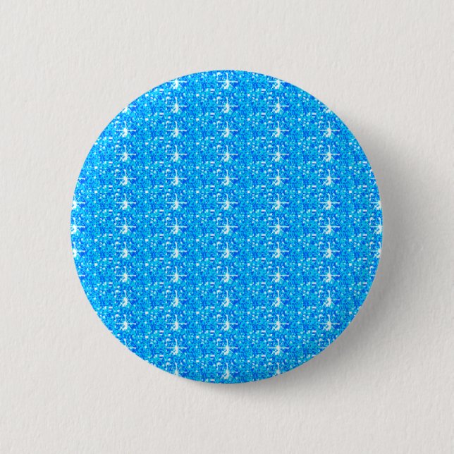 Bóton Redondo 5.08cm Button Baby Blue Glitter (Frente)