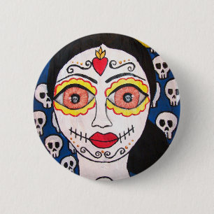 Bóton Redondo 5.08cm Button Day of the Death "Mi Catrina"