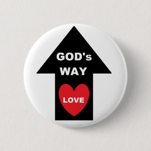 Bóton Redondo 5.08cm Button Gods Way Love Arrow Heart