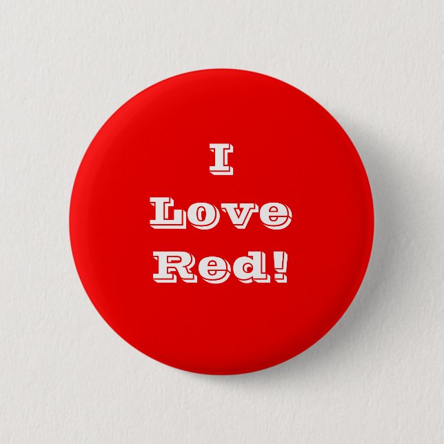 Bóton Redondo 5.08cm Button I Love Red (Frente)