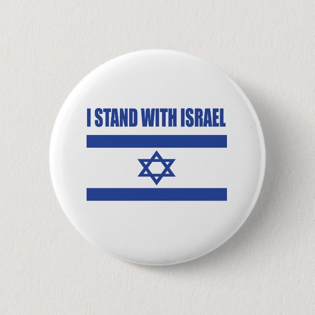 Bóton Redondo 5.08cm Button i Stand With Israel flag (Frente)