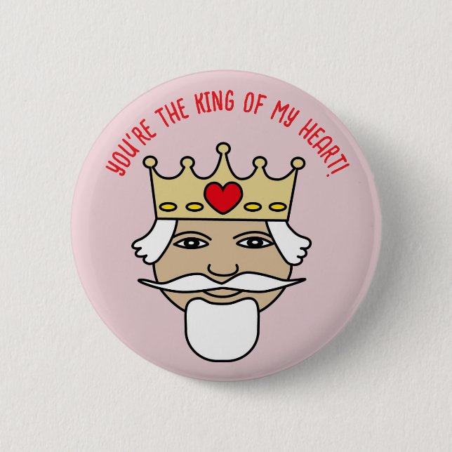 Bóton Redondo 5.08cm Button king of my heart (Frente)