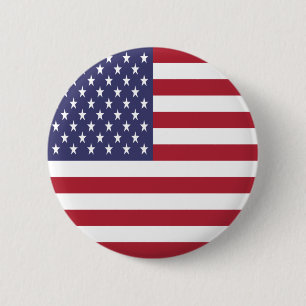 Bóton Redondo 5.08cm Button Patriotic American Flag Pinback