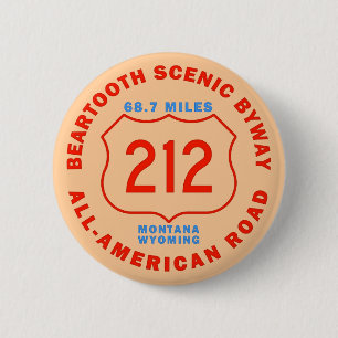 Bóton Redondo 5.08cm Byway cénico de Beartooth toda a estrada american
