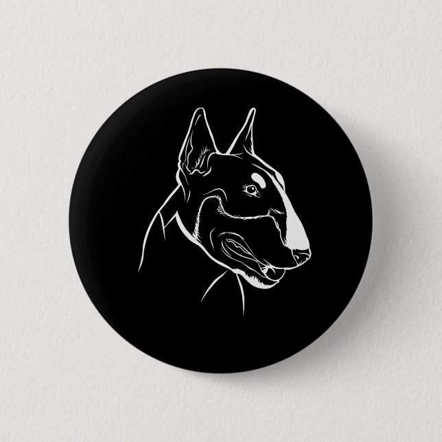 Bóton Redondo 5.08cm Cabeça de Cão Bull Terrier (Frente)