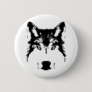Bóton Redondo 5.08cm Cabeça de lobo