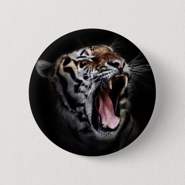 Bóton Redondo 5.08cm Cabeça de Tigre (Frente)