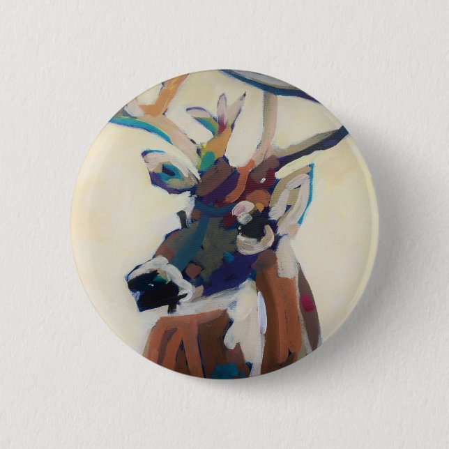 Bóton Redondo 5.08cm Cabeça dos cervos (Frente)