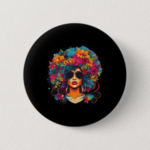 Bóton Redondo 5.08cm Cabelo Afro Natural História Negra Orgulho Preto M