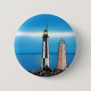 Bóton Redondo 5.08cm Cabo Henry Lighthouds à noite