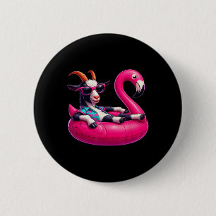 Bóton Redondo 5.08cm Cabra de Verão Engraçada Rosa Festa de Piscina Hav