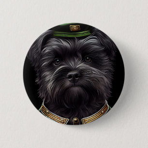 Bóton Redondo 5.08cm Cachorro Affenpinscher vestido para o Dia de São P