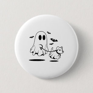 Bóton Redondo 5.08cm Cachorro Andando Fantasma Vestido Como Dia de as B