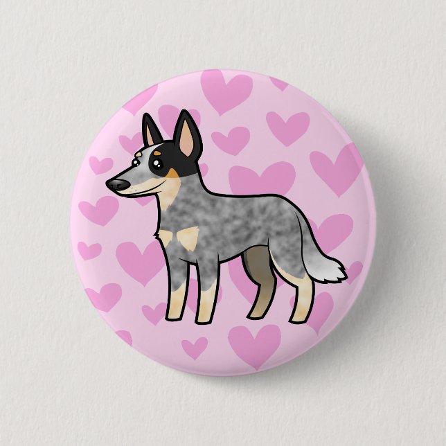 Bóton Redondo 5.08cm Cachorro Australiano / Amor Kelpie (Frente)