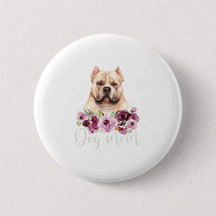 Bóton Redondo 5.08cm Cachorro Bulldog Mãe Floral Bully Mama