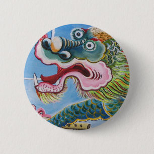 Bóton Redondo 5.08cm Cachorro Chinês/Mural Guardião do Leão