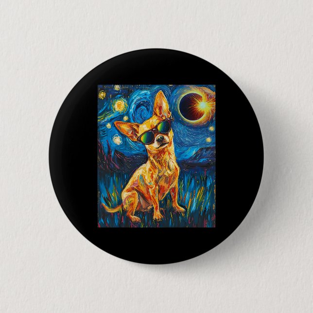 Bóton Redondo 5.08cm Cachorro de Chihuahua Solar Total (Frente)