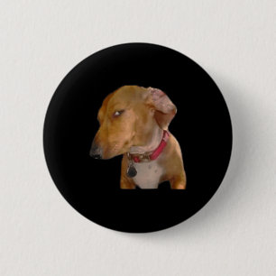Bóton Redondo 5.08cm Cachorro Engraçado com Olhar de Lado Bombástico