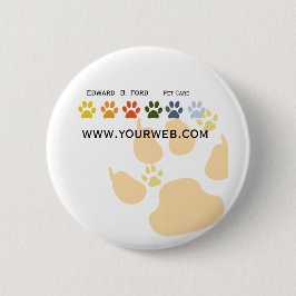 Bóton Redondo 5.08cm Cachorro Grande | Pequenas patas para papoilas, Cr