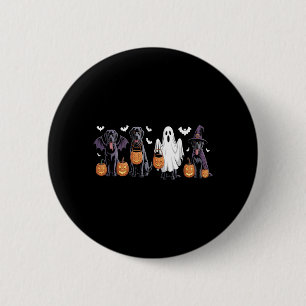 Bóton Redondo 5.08cm Cachorro Labrador Preto Fofo de Halloween Abóbora