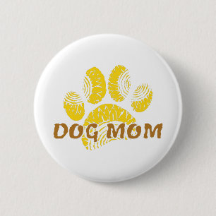 Bóton Redondo 5.08cm Cachorro Mãe Pata Desenho De Girassol