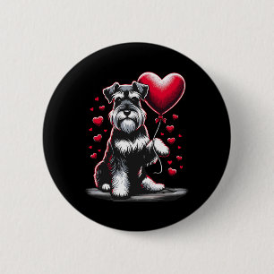 Bóton Redondo 5.08cm Cachorro Schnauzer Dia dos Namorados Dono de Cacho